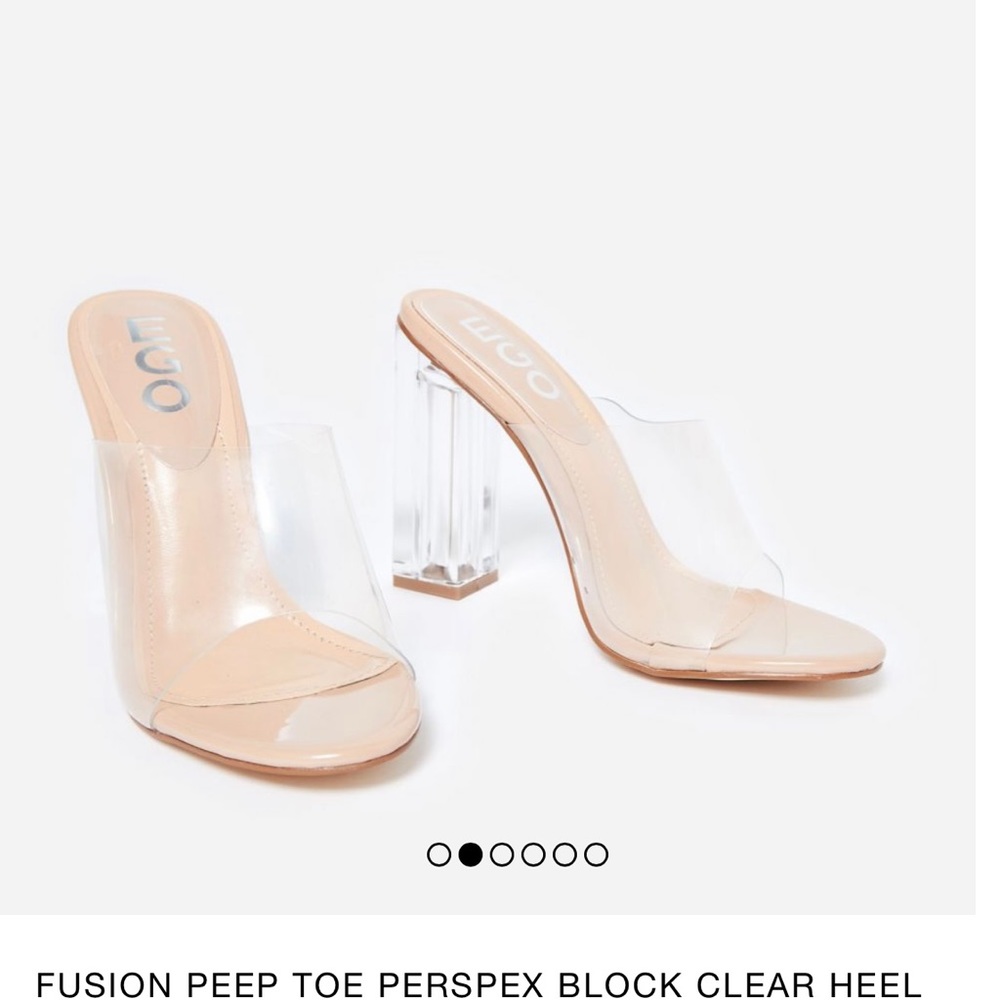 Clear chunky heel mule